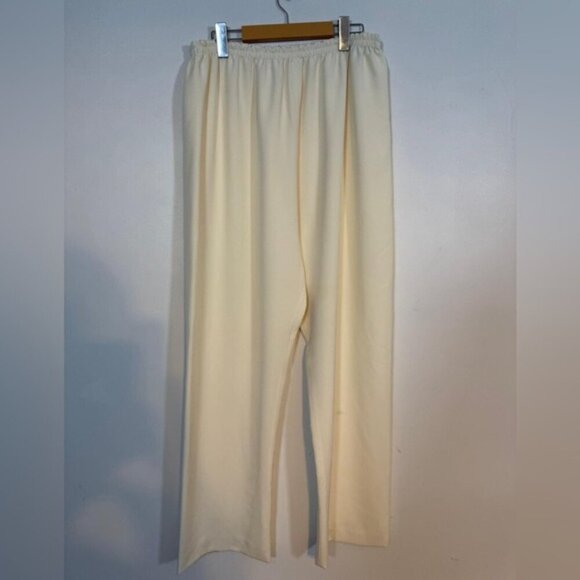 Cream Wide-Leg Straight Leg Pants - XL - MACK - Picture 5 of 6